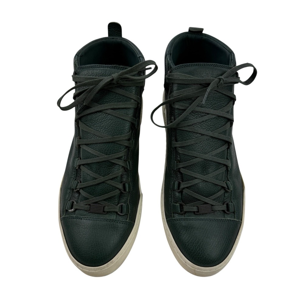 Balenciaga Green Leather High Top Designer Shoes Men's Size‎ 44 Style 449678 - Picture 2 of 12